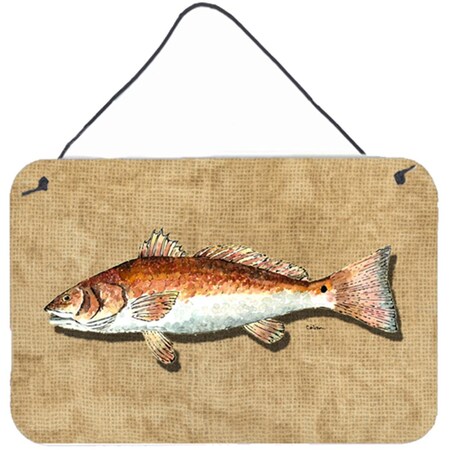 Carolines Treasures 8 x 12 in. Red Fish Aluminium Metal Wall or Door Hanging Print 8807DS812